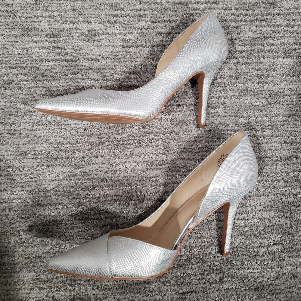 Nine West Size 9M Silver Stiletto High Heels - Picture 10 of 13